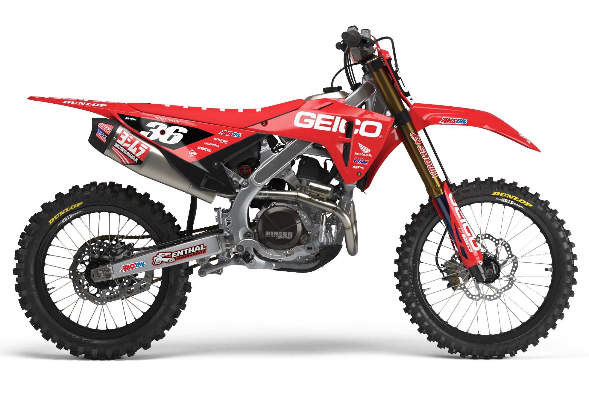 AMSOIL Motocross Front Fender Decal Graphics Kit – Fits 125 250 450 Dirt Bikes