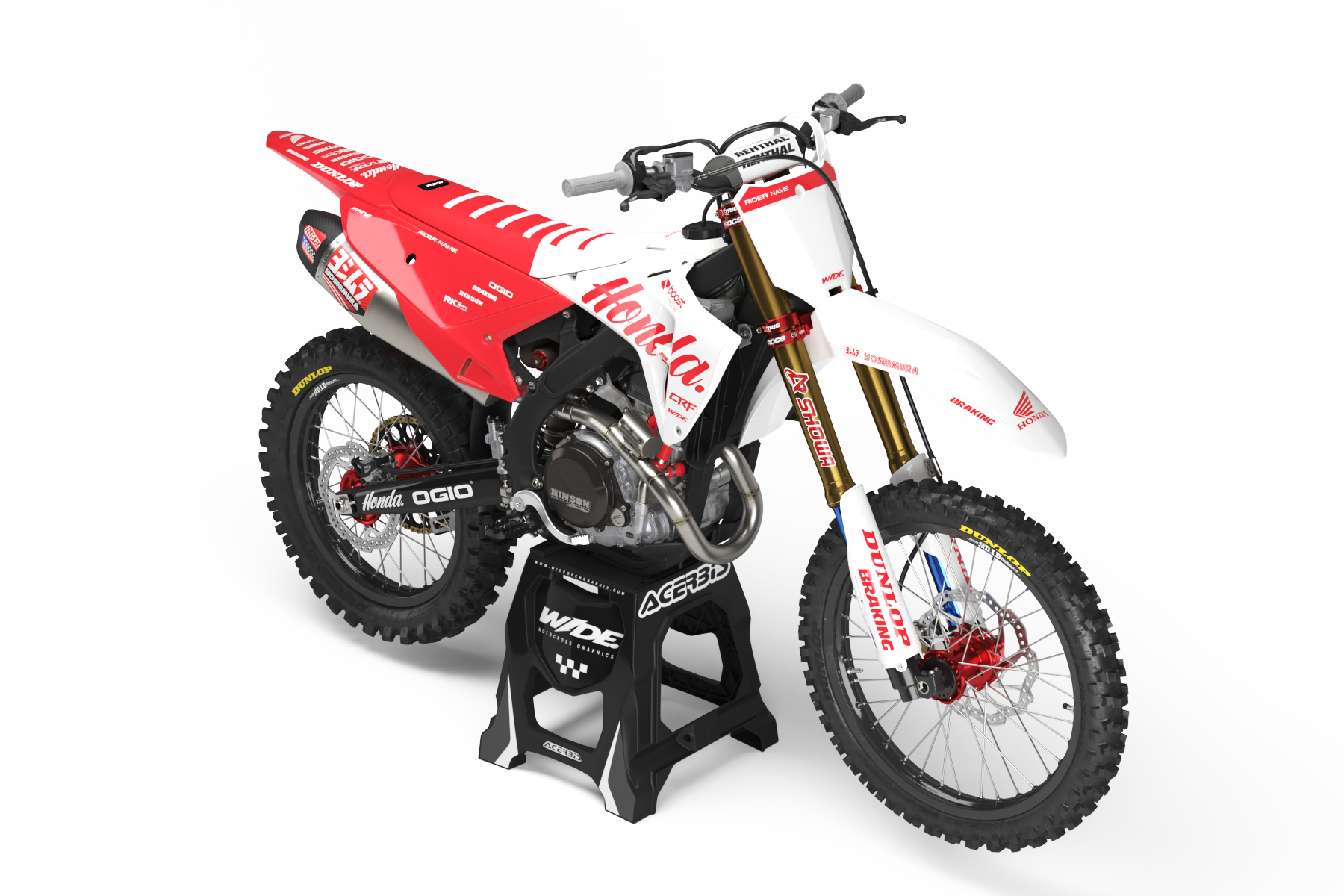 MODE WHITE & RED - HONDA FULL GRAPHICS KIT – WIDEOPENGRAPHIX