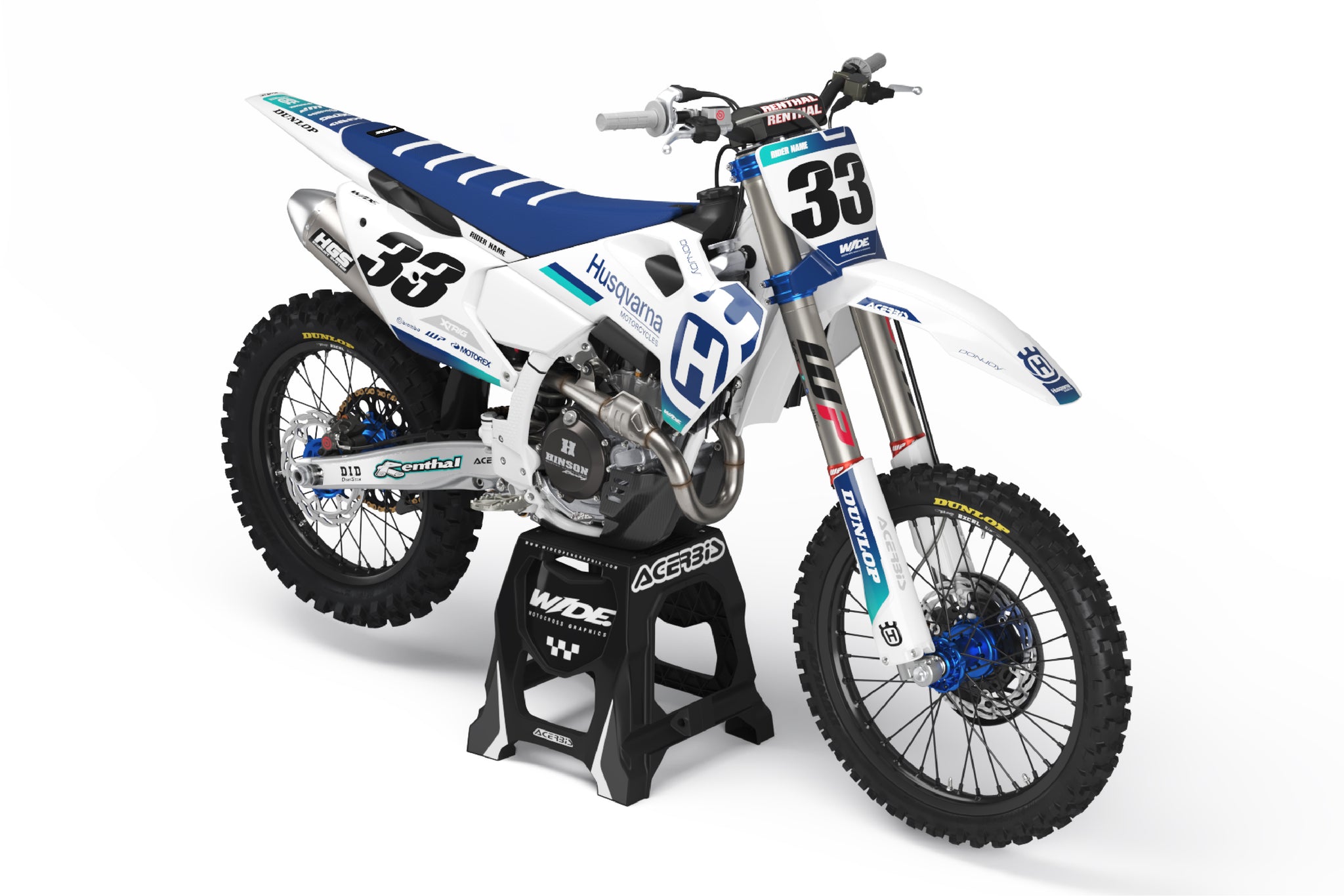 DUAL BLUE & TEAL - HUSQVARNA FULL GRAPHICS KIT – WIDEOPENGRAPHIX