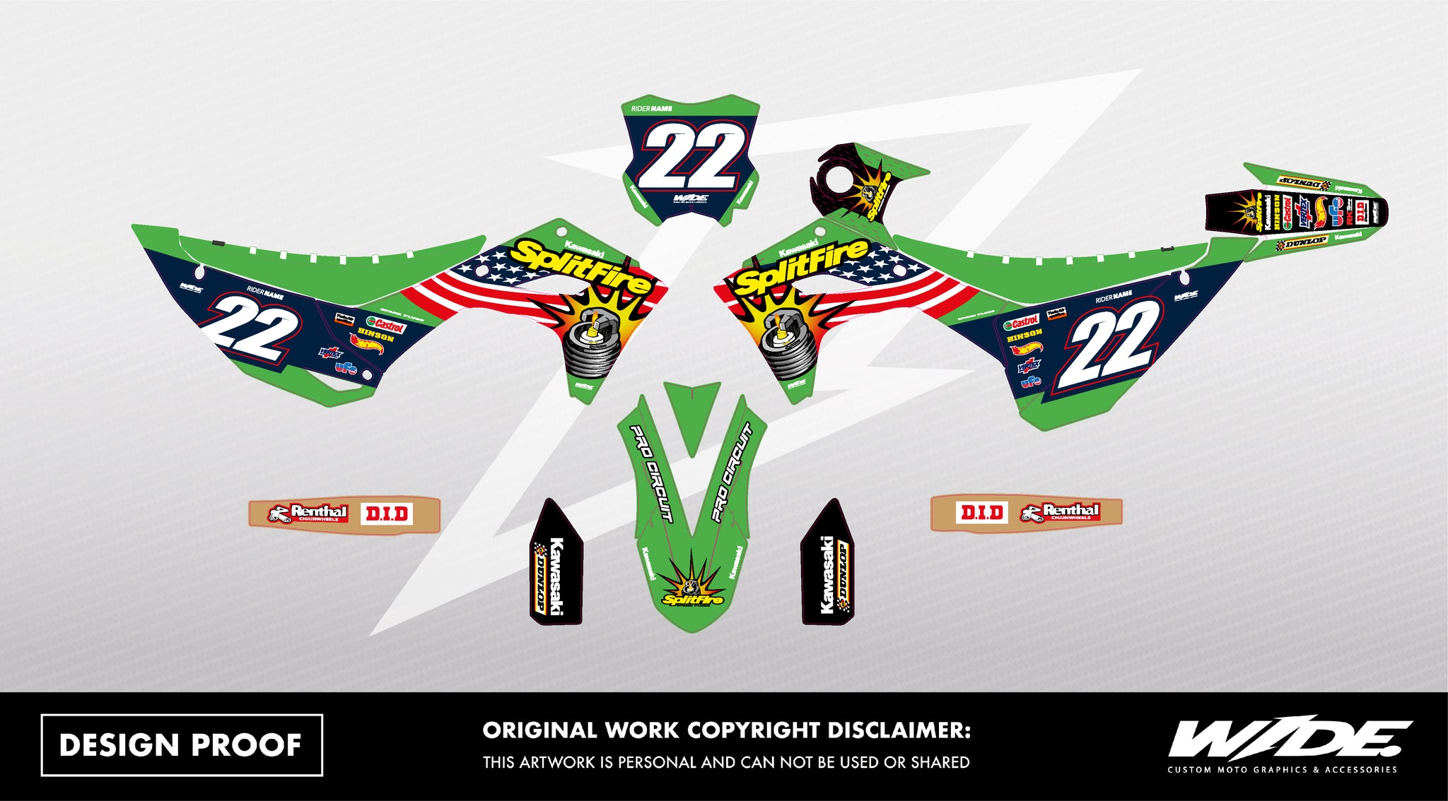 SPLITFIRE AMERICA EDITION - KAWASAKI FULL GRAPHICS KIT