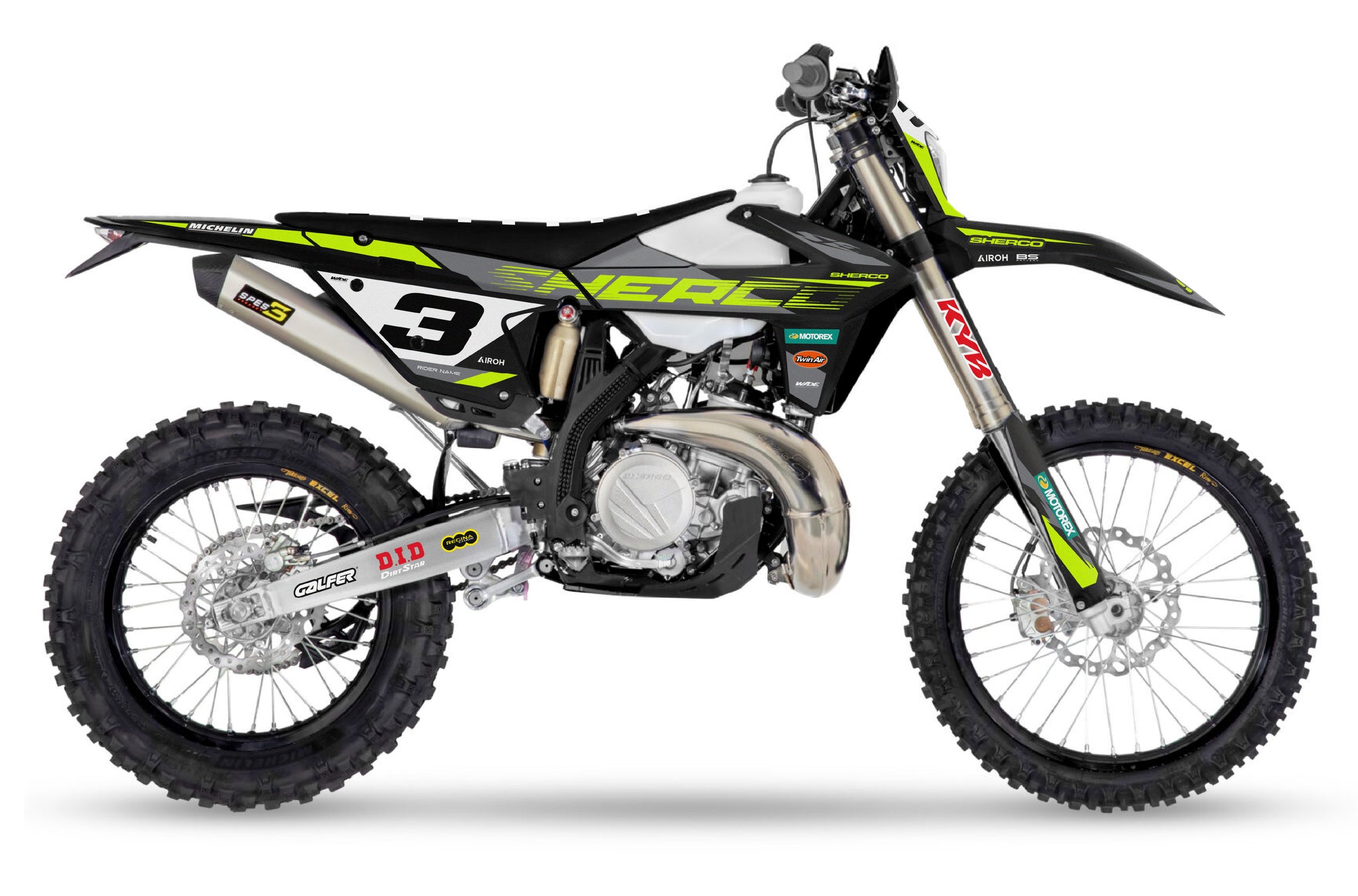 STOCK26 BLACK - SHERCO FULL GRAPHICS KIT – WIDEOPENGRAPHIX