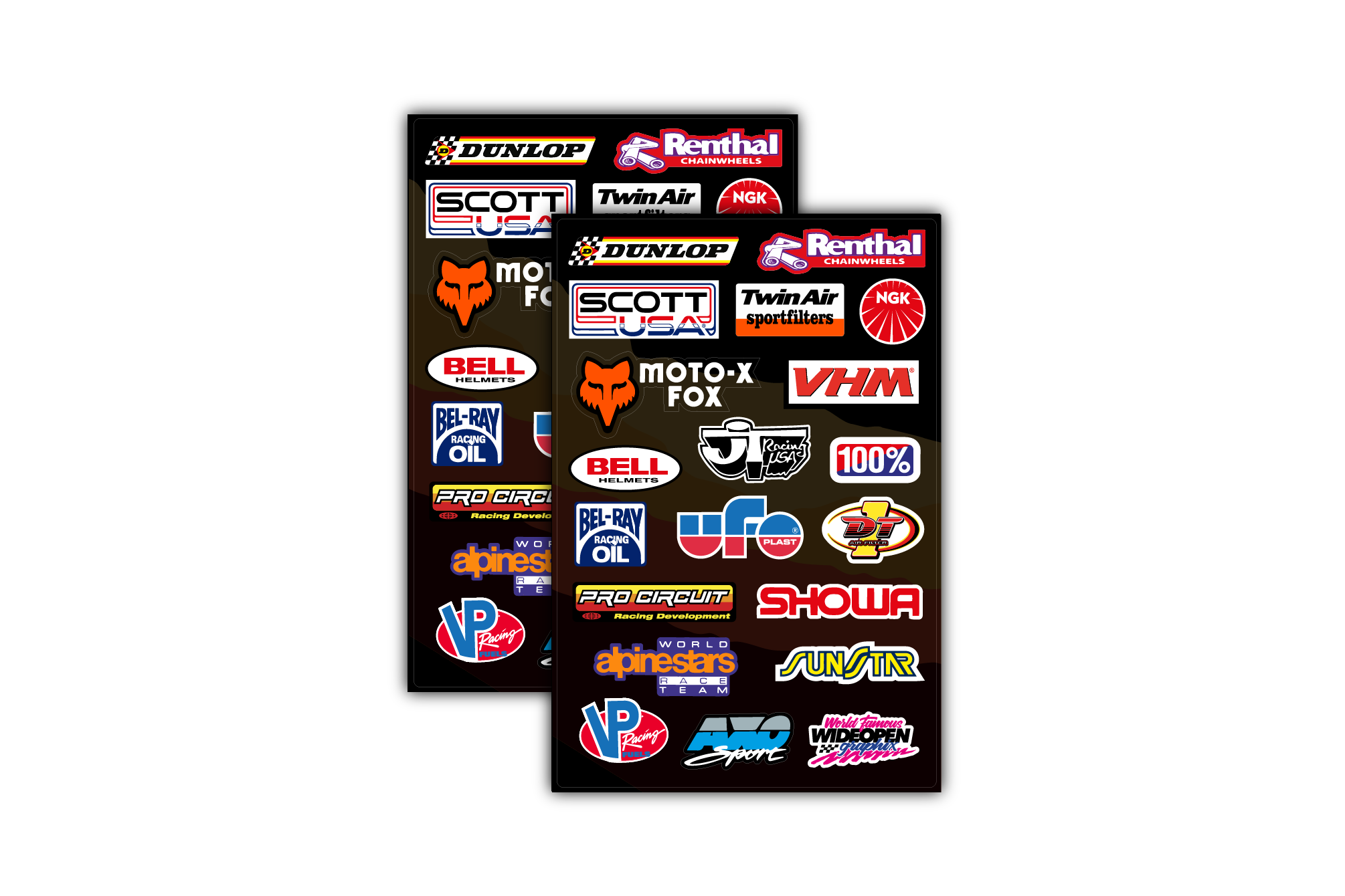 Foglio Adesivi Vintage Racing Sponsor - Kit Decal Moto/Camper Per Garage E Auto