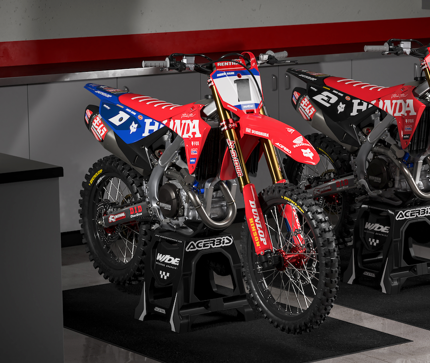 FACTORY V2 RED & BLUE - HONDA FULL GRAPHICS KIT