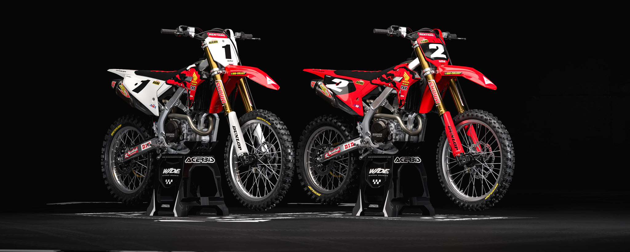 RETRO TEAM 96 RED & WHITE - HONDA FULL GRAPHICS KIT – WIDEOPENGRAPHIX