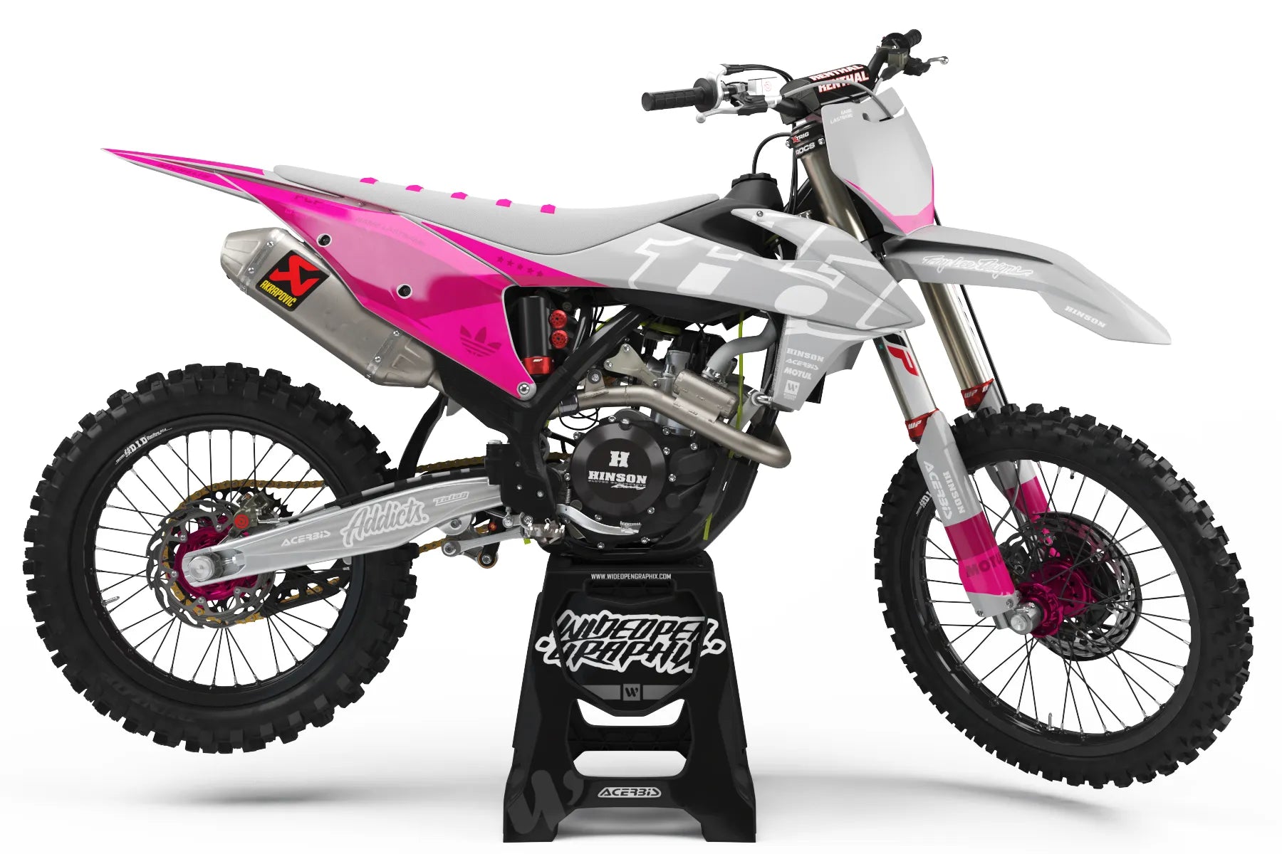 ROCKFISH GTR PRO コンプリート 白/ピンク 即レースOK！ 中古 PARALLAX GRAY/PINK - KTM FULL GRAPHICS KIT – WIDEOPENGRAPHIX