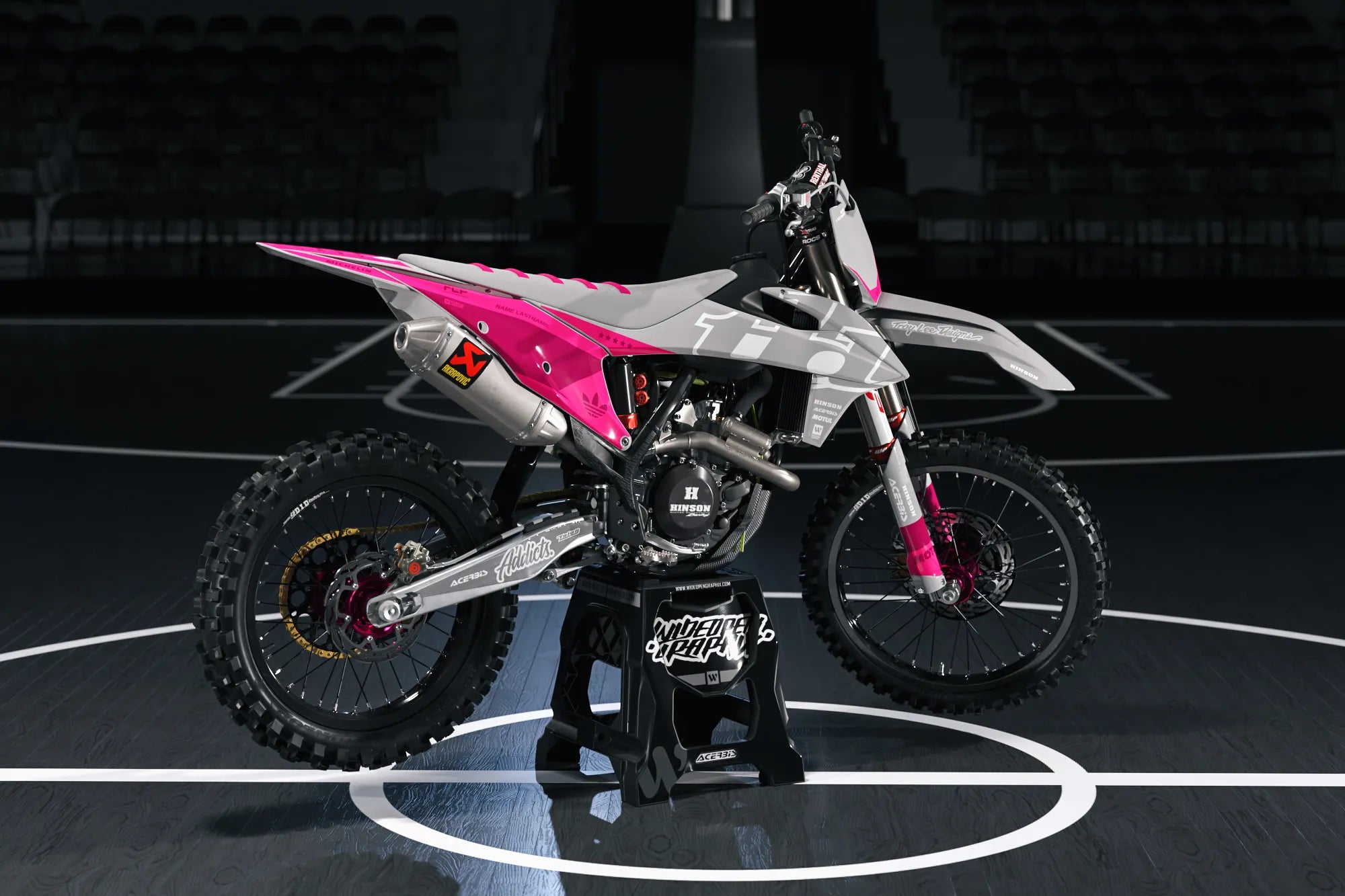 ROCKFISH GTR PRO コンプリート 白/ピンク 即レースOK！ 中古 Pink Tiffany Graphics Kit | Dirt Bike Stickers – Omega Moto Graphics