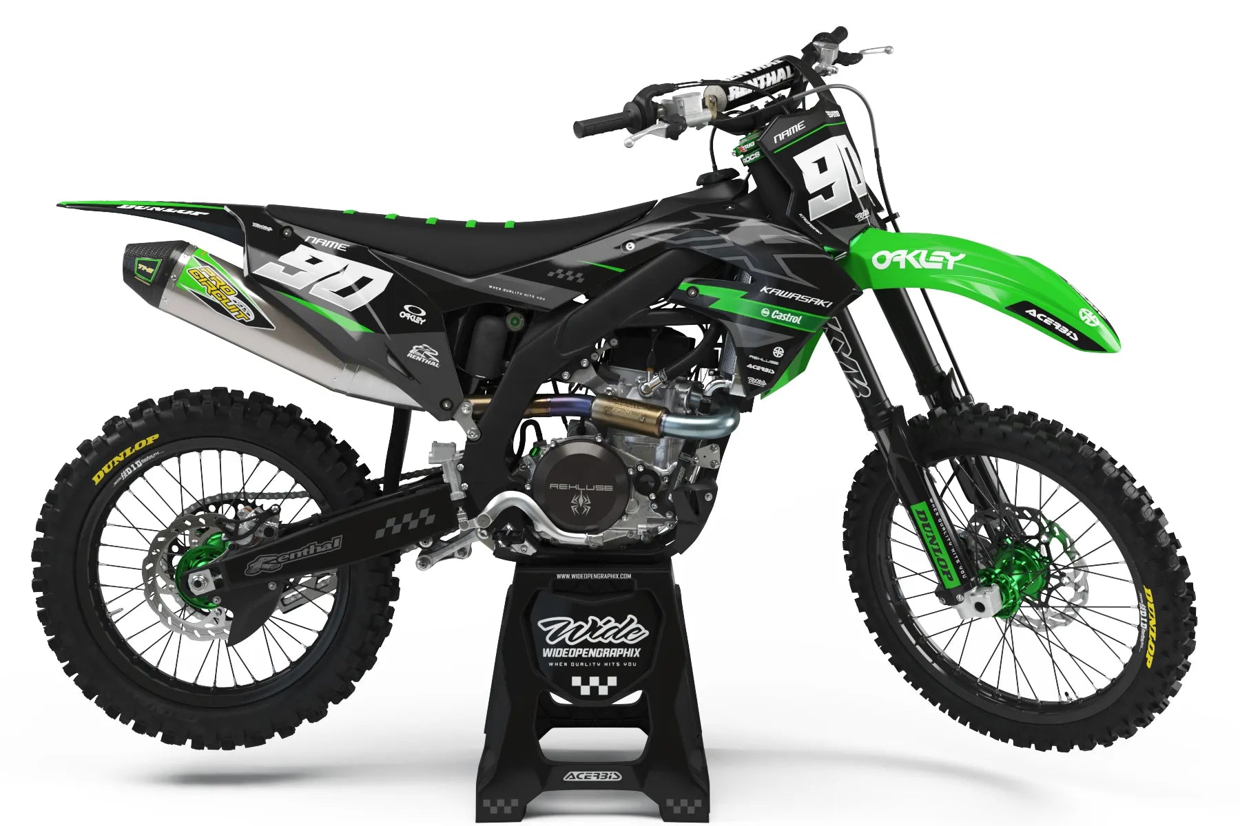 SHIFT GREEN & BLACK - KAWASAKI FULL GRAPHICS KIT – WIDEOPENGRAPHIX